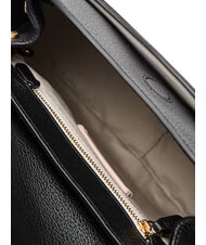 COCCINELLE CARMY CANVAS Leather and canvas shoulder bag natural / noir - Women&rsquo;s Bags - 4