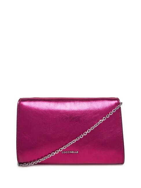 MAGIE 2NITE SMOOTH Metallic leather clutch bag sangria - Women&rsquo;s Bags