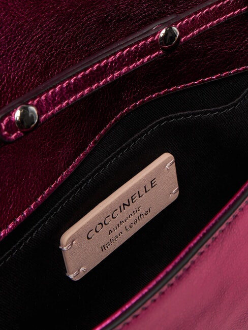 MAGIE 2NITE SMOOTH Metallic leather clutch bag sangria - Women&rsquo;s Bags