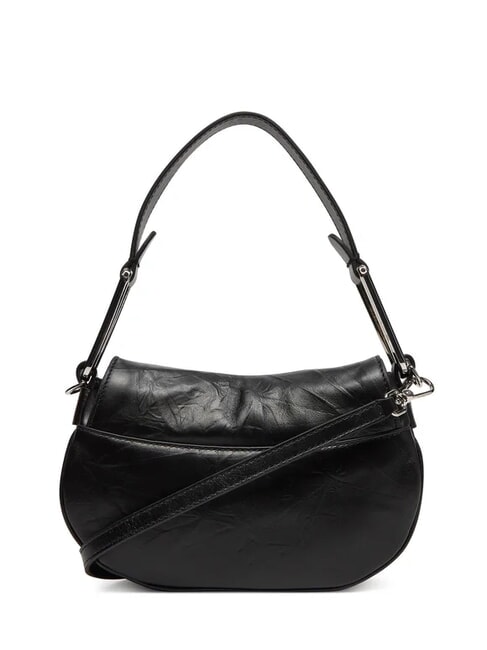 MAGIE WRINKLED Leather shoulder bag with flap Black - Women&rsquo;s Bags