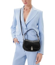 COCCINELLE MAGIE WRINKLED Leather shoulder bag with flap Black - Women&rsquo;s Bags - 5