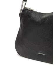 COCCINELLE MAGIE WRINKLED Leather shoulder bag with shoulder strap Black - Women&rsquo;s Bags - 3
