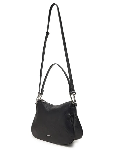 MAGIE WRINKLED Leather shoulder bag with shoulder strap Black - Women&rsquo;s Bags