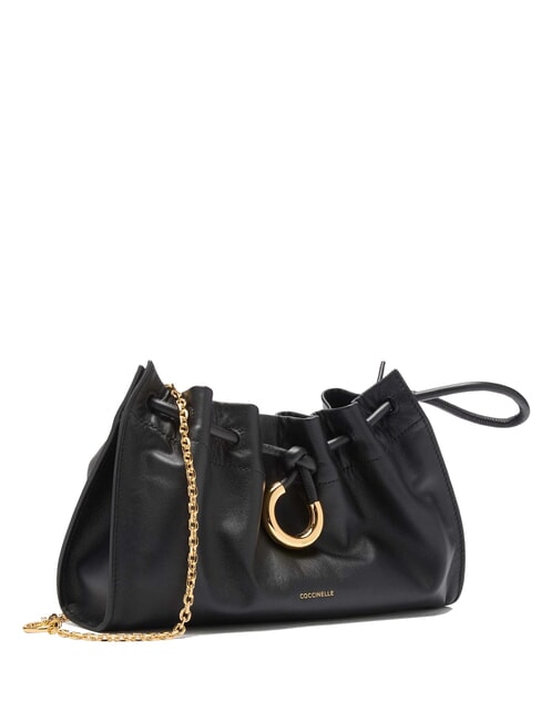 ISABELA Leather bag with metal shoulder strap Black - Women&rsquo;s Bags