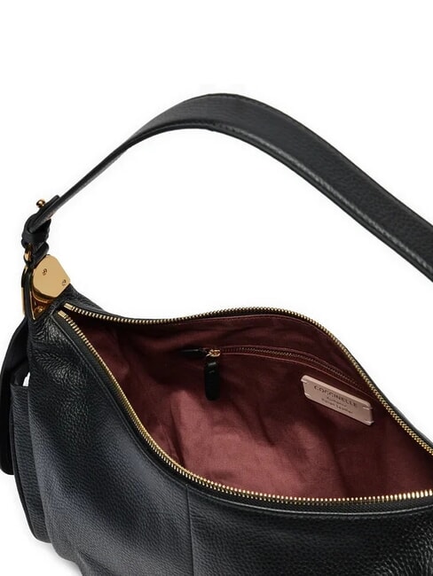 CAMPUS Hammered leather hobo shoulder bag Black - Women&rsquo;s Bags