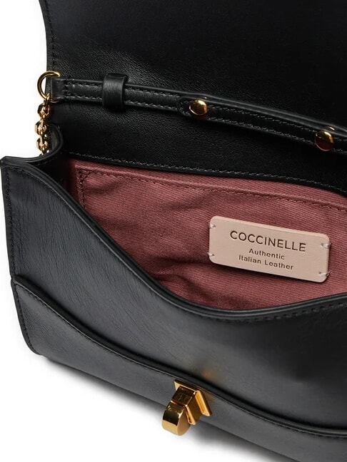 CAMPIONARIO - MAGIE 2NITE Leather clutch bag with chain shoulder strap Black - Women&rsquo;s Bags