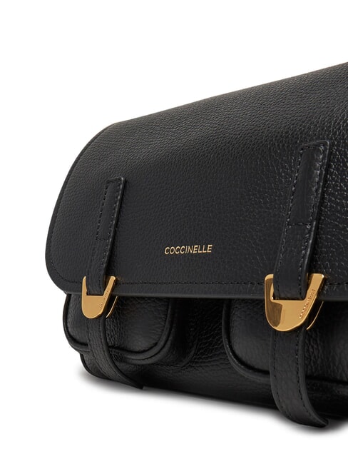 CAMPUS Hammered leather shoulder bag Black - Women&rsquo;s Bags
