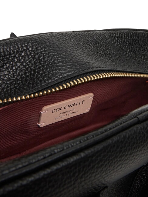 CAMPUS Hammered leather shoulder bag Black - Women&rsquo;s Bags