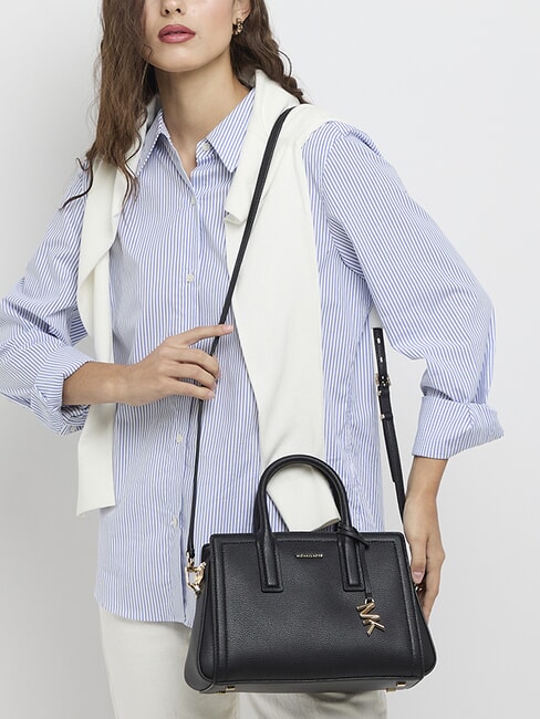 LAILA Leather handbag with shoulder strap black - Women&rsquo;s Bags