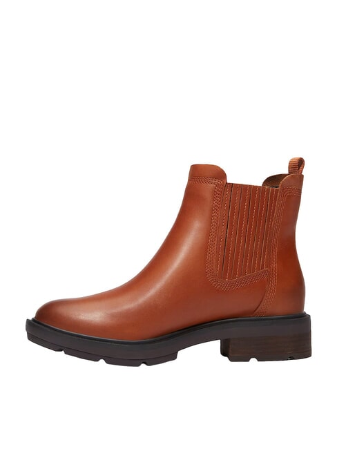 BRIMFIELD Low leather ankle boots md brn f grain w dk brn - Women&rsquo;s shoes