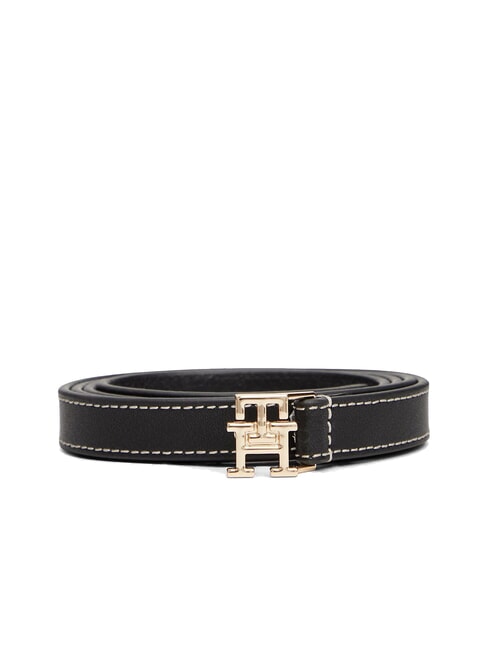 TH LOGO Thin leather belt black - Belts