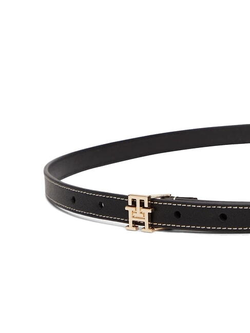 TH LOGO Thin leather belt black - Belts