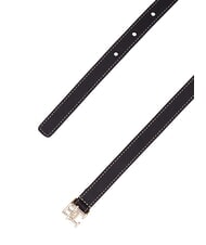 TOMMY HILFIGER TH LOGO Thin leather belt black - Belts - 3
