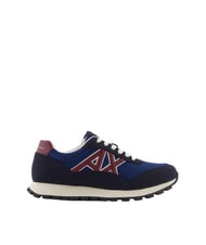 ARMANI EXCHANGE DROP MICROSUEDE Sneakers with contrasting logo deep navy+estate blue+pomenegr - Men&rsquo;s shoes - 2