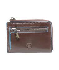 PIQUADRO BLUE SQUARE Leather key case MAHOGANY - Key holders - 2