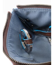 PIQUADRO BLUE SQUARE Leather key case MAHOGANY - Key holders - 3