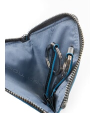 PIQUADRO BLUE SQUARE Leather key case blue - Key holders - 3
