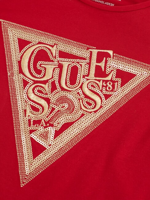 KIDS Cotton T-shirt with print and rhinestones chili red - Child T-shirt