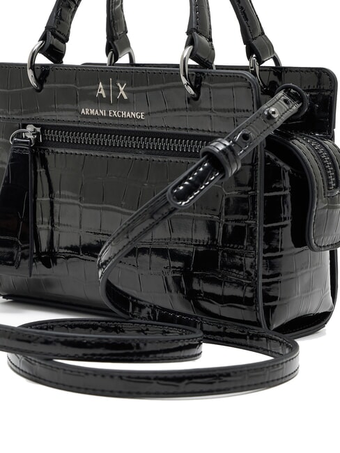 A|X CROCO Micro Handbag, with shoulder strap black - Women&rsquo;s Bags