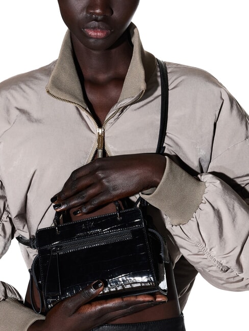 A|X CROCO Micro Handbag, with shoulder strap black - Women&rsquo;s Bags