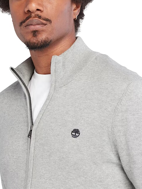WILLIAMS RIVER Zip-up sweater medium gray heather - Men's Sweaters