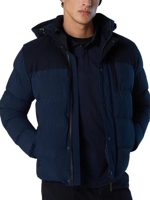 NORTH TECH Hooded jacket navy blue - Men's down jackets
