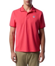NORTH SAILS COLLAR STRIPED Short-sleeved cotton polo geranium - Polo shirt - 2