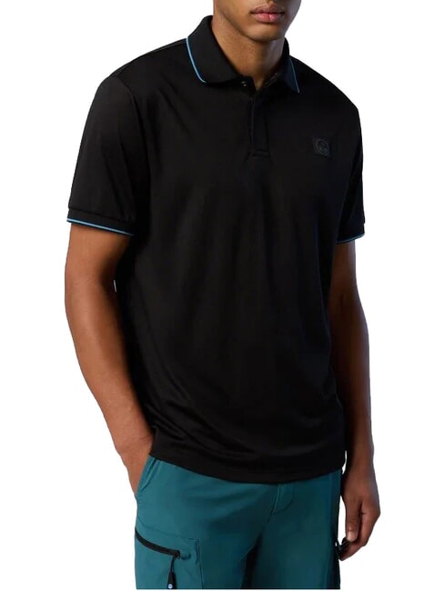 NORTH TECH Casual short-sleeved polo shirt black - Polo shirt