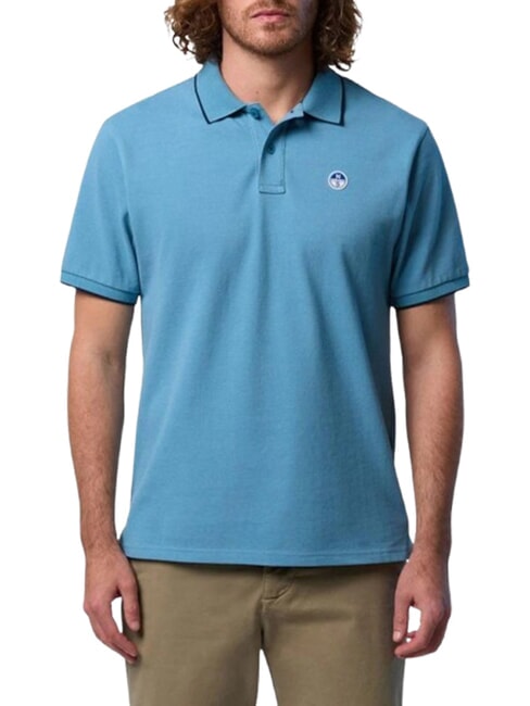 COLLAR STRIPED Short-sleeved cotton polo Niagara - Polo shirt