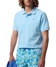 NORTH SAILS COLLAR STRIPED Short-sleeved cotton polo soft blue - Polo shirt - 2