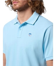 NORTH SAILS COLLAR STRIPED Short-sleeved cotton polo soft blue - Polo shirt - 4