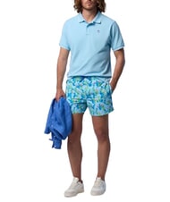 NORTH SAILS COLLAR STRIPED Short-sleeved cotton polo soft blue - Polo shirt - 5