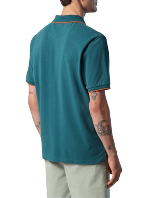 COLLAR STRIPED Short-sleeved cotton polo Mediterranean - Polo shirt