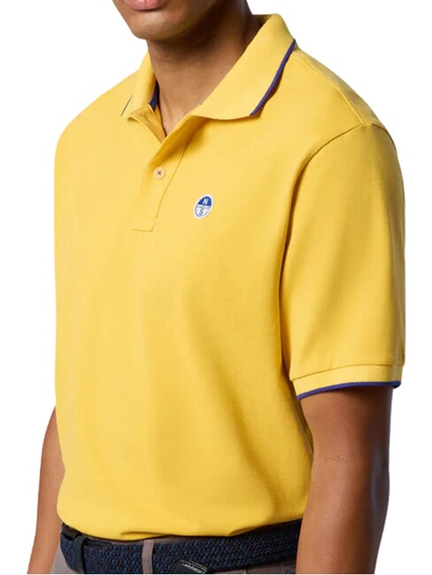 COLLAR STRIPED Short-sleeved cotton polo Samoan sun - Polo shirt