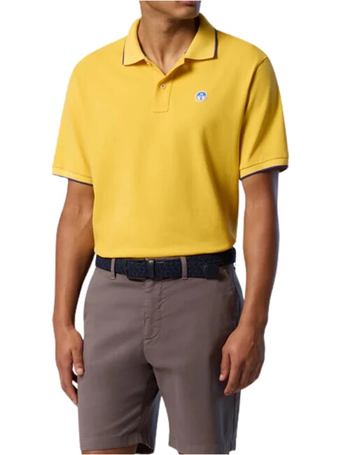 COLLAR STRIPED Short-sleeved cotton polo Samoan sun - Polo shirt