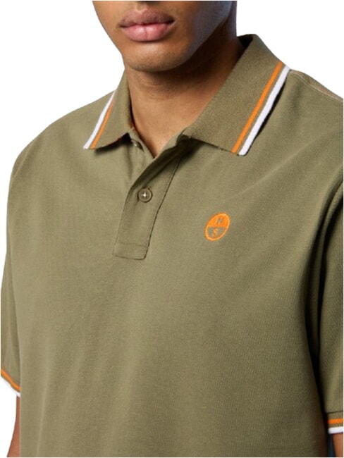 CORE Short-sleeved cotton polo shirt deep green - Polo shirt