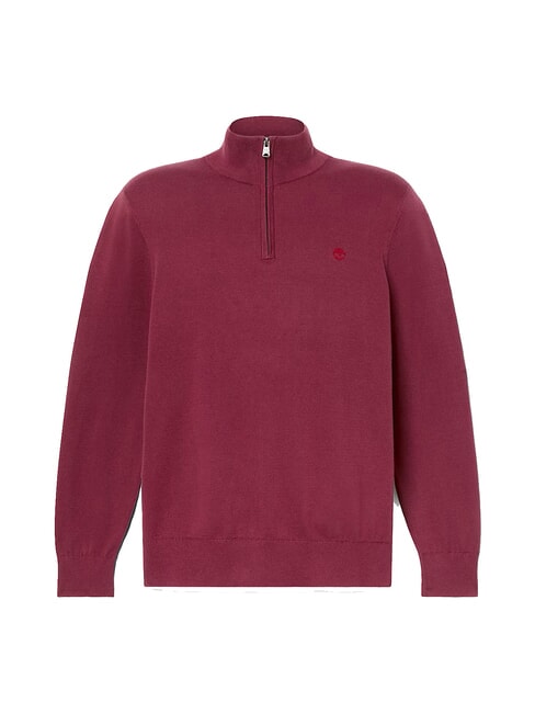 WILLIAMS RIVER  Zip-up collar sweater burgundy - Men's Sweaters