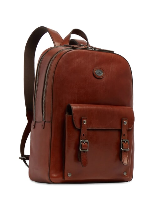 GALILEO Leather backpack Brown / Ruthenium - Backpacks & School and Leisure
