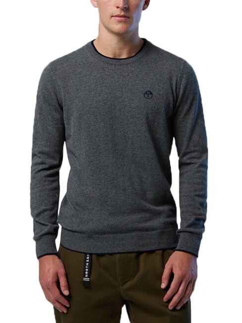 N|S Crew neck sweater medium gray melange - Men's Sweaters