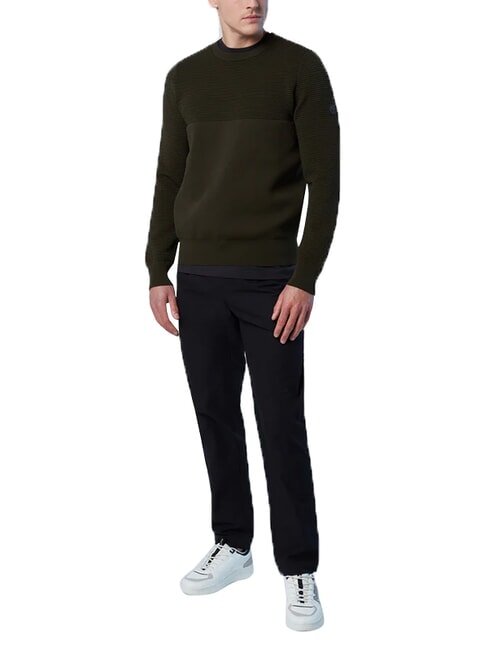 KNITTED Crewneck sweater forest green - Men's Sweaters