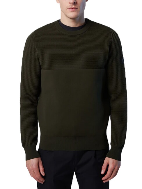KNITTED Crewneck sweater forest green - Men's Sweaters