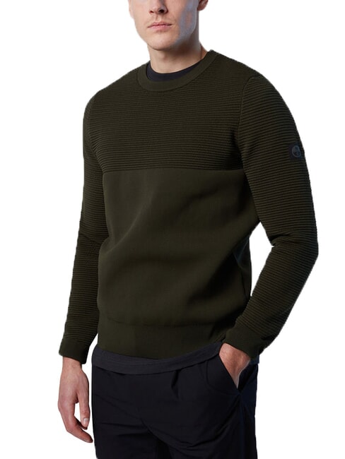 KNITTED Crewneck sweater forest green - Men's Sweaters