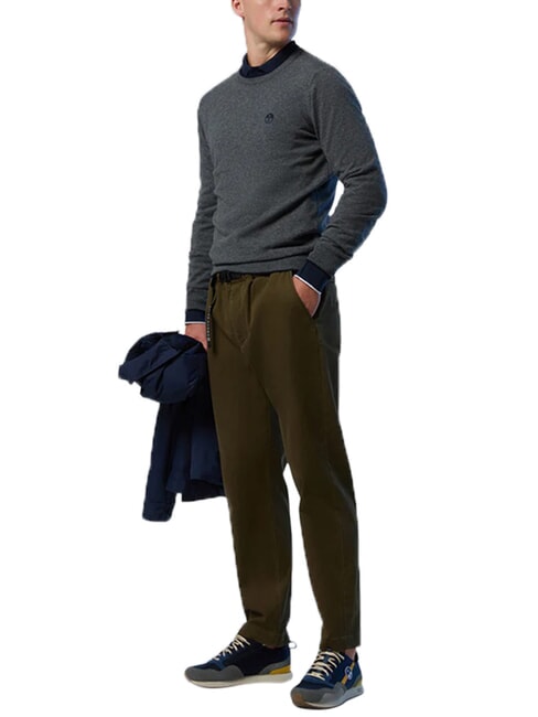 N|S Crew neck sweater medium gray melange - Men's Sweaters