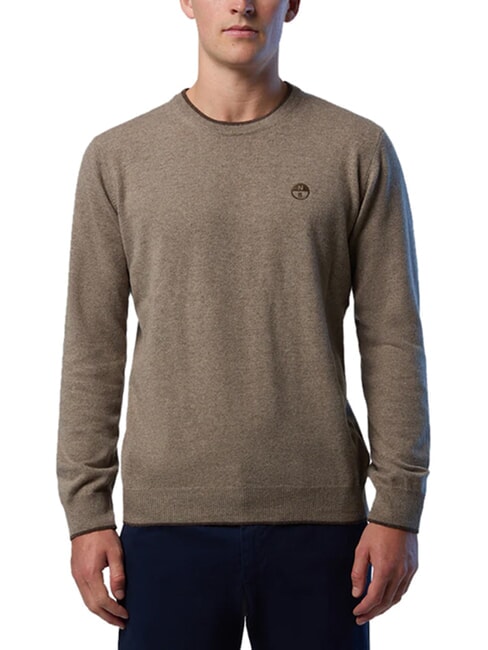 N|S Crew neck sweater walnut melange - Men's Sweaters