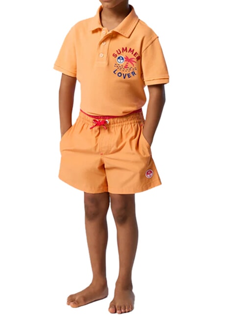 BASIC Volleyball-style beach boxer shorts light orange - Children's Swimwear