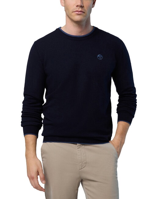 N|S Crew neck sweater navy blue - Men's Sweaters