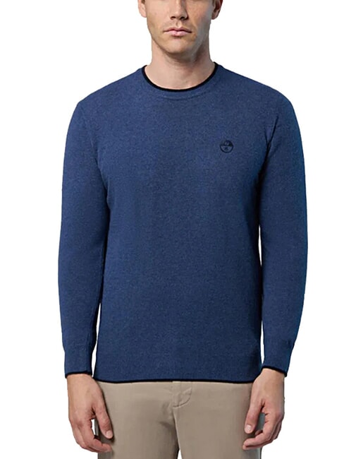 N|S Crew neck sweater China blue melange - Men's Sweaters