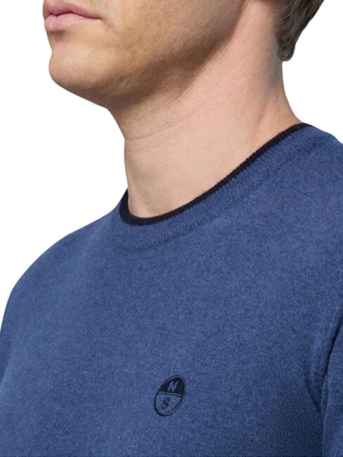 N|S Crew neck sweater China blue melange - Men's Sweaters