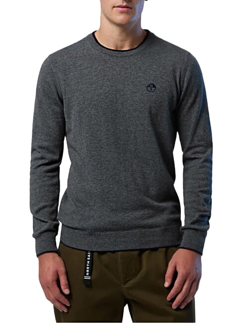 N|S Crew neck sweater dark gray melange - Men's Sweaters