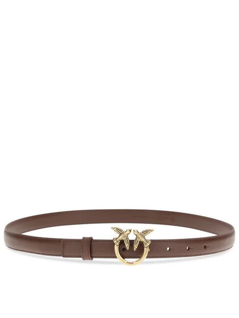 LOVE BERRY Leather belt burgundy wine-antique gold - Belts